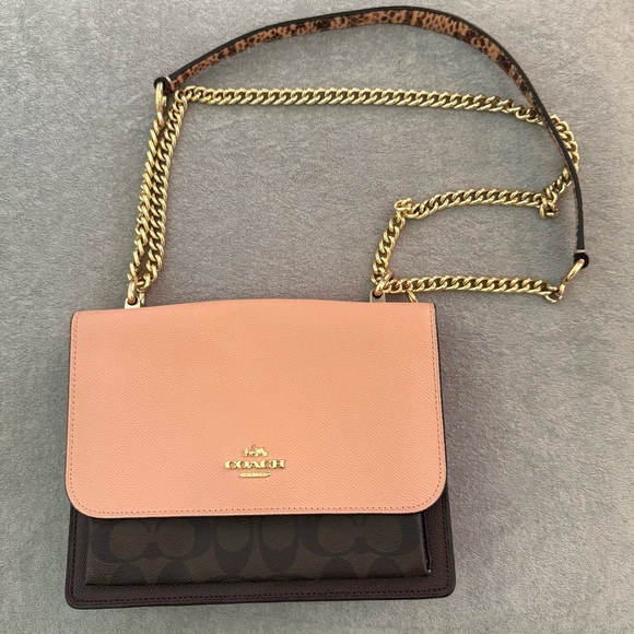 Coach Klare Crossbody in Signature Canvas Brown Shell Pink Multi - Picture 2 of 5